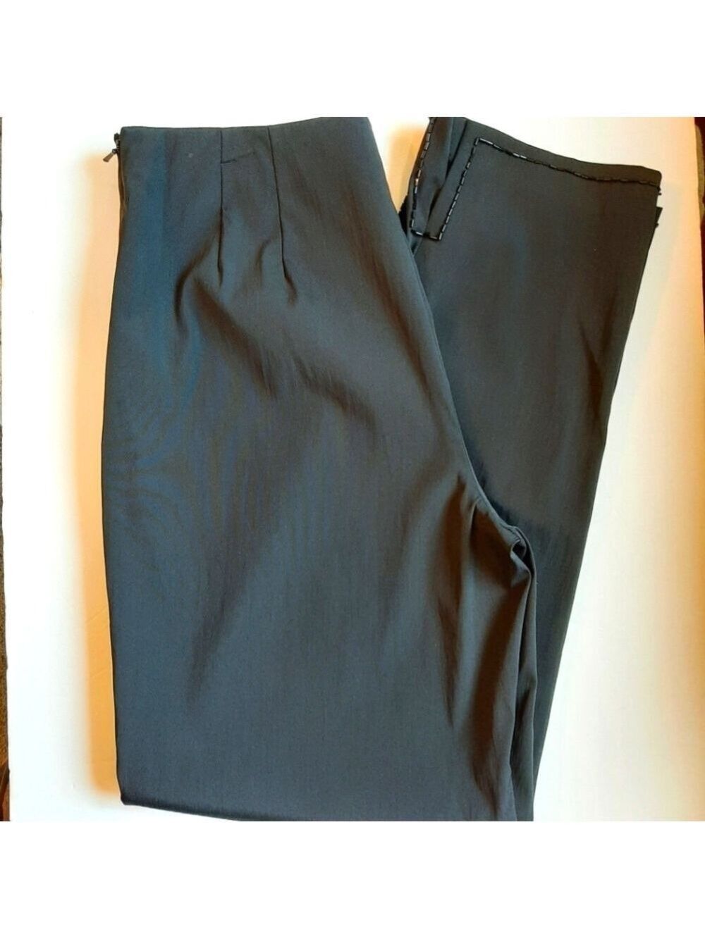 Ann Taylor Loft Stretch Black Pants w/Beading at Ankle Size 8